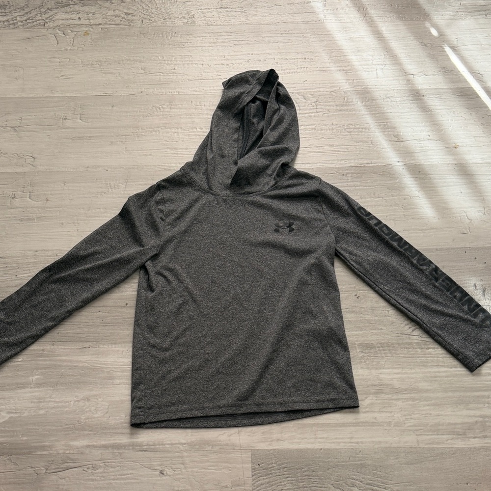 Under Armour Boys' Hooded Long Sleeve Shirt - Charcoal Gray